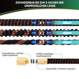 1 x RAW Customer Returns Yofidra Flexible Garden Hose 22.5m, 3-Layer Latex Water Hose with 3 4 Inch and 1 2 Inch Metal Connectors, 3450D Fabric, Kink-Free, Durable Garden Hose with 10 Nozzles - RRP €39.99