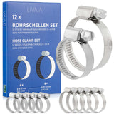 41 x Brand New Pipe clamp set 12x pipe clamp stainless steel 16mm 27mm and 25mm 40mm hose clamp set pipe clamp set LIVAIA hose clamps stainless steel - RRP €327.59