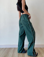 1 x Brand New GRMLRPT Women s Cargo Pants Y2K Baggy High Waist Wide Leg Low Waist Aesthetic Vintage Oversized Harajuku 105s Casual Pants Streetwear Track Pants Teenager Girls Elastic Waist Wide Green, L  - RRP €27.6