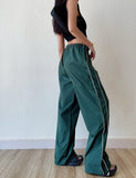 1 x Brand New GRMLRPT Women s Cargo Pants Y2K Baggy High Waist Wide Leg Low Waist Aesthetic Vintage Oversized Harajuku 105s Casual Pants Streetwear Track Pants Teenager Girls Elastic Waist Wide Green, L  - RRP €27.6