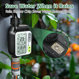 1 x RAW Customer Returns SOGUYI Watering Timer with Rain Delay Sensor, Watering Computer with 3 Watering Programs, Battery-Powered Watering Programmer with Large LCD Display, Garden Watering Timer - RRP €37.99