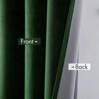 1 x RAW Customer Returns MIULEE Curtains 100 Opaque Velvet Curtains for Bedroom Opaque Thermal Curtains with Eyelets Cold Protection Blackout Curtain Set of 2, HxW 225x140 cm Dark Green - RRP €34.27