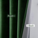 1 x RAW Customer Returns MIULEE curtains 100 opaque velvet curtains for bedroom, opaque thermal curtains with eyelets, cold protection, blackout curtain, set of 2, H x W 225 x 140 cm, dark green - RRP €40.99