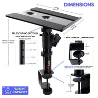 1 x RAW Customer Returns Tlingt Support 25 x 23cm Studio Monitor Speaker Stands Pair Heavy Duty Metal Tray 10 to -10 Tilt Angle for Monitor Speakers, Studio Speakers - RRP €49.18