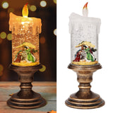 1 x RAW Customer Returns Belle Vous Christmas lantern with snow flurries - snow globe lamp flameless LED scenery Christmas 26 x 10 cm illuminated snow globe with water glitter candle bronze stand Christmas decoration table decoration - RRP €21.47