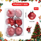 1 x Brand New 6 PCS Christmas Ball Set Creative Christmas Decorations Knitting Shiny Christmas Accessories Hanging Decorations for Christmas Tree Home Christmas Balls Ornament Red  - RRP €20.4