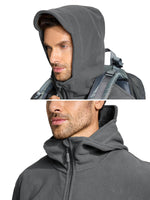 1 x RAW Customer Returns TACVASEN Men s Fleece Jacket Military Outdoor Windproof Jacket with Hood - Size L, Grey - RRP €58.46