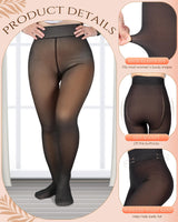 7 x Brand New Sinmoe 6 Fleece Lined Tights Winter Sheer Pantyhose Fresh Style, 300g Plus Size  - RRP €193.2