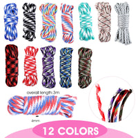 2 x Brand New DSLSQD 12 color paracord, paracord bracelet set, 550 paracord set, paracord rope multifunction 4 mm, nylon ropes tent rope, paracord accessories for DIY handmade weave lanyard key chain dog collar - RRP €40.8