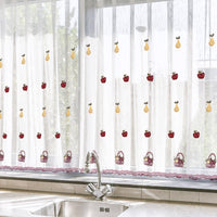 1 x RAW Customer Returns HOMEYA - Translucent Kitchen Curtain 100x140cm - Transparent Printed Curtain for Window, Door Frame - 2 Units - RRP €15.85