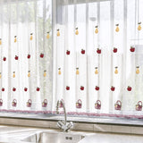 1 x RAW Customer Returns HOMEYA - Translucent Kitchen Curtain 100x140cm - Transparent Printed Curtain for Window, Door Frame - 2 Units - RRP €15.85