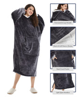 5 x Brand New DiaryLook Women s Sleeveless Blanket Hooded Blanket Oversized Hooded Blanket Full Body Soft Cotton Plush Blanket Gift for Women Dark Gray One Size - RRP €129.4