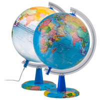 1 x RAW Customer Returns TOPGLOBE 30cm Illuminated World Map English Map Modern Political World Educational Geographic Table Decoration - RRP €50.4