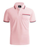 1 x Brand New JACKETOWN Polo Shirt Men s Short Sleeve Regular Polo Shirt Men Quick-Drying Casual Sport Shirt Outdoor T-Shirts with Glasses Holder Button Placket Breathable Polo Shirts 2412-Light Pink-L  - RRP €34.2