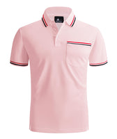 1 x Brand New JACKETOWN Polo Shirt Men s Short Sleeve Regular Polo Shirt Men Quick-Drying Casual Sport Shirt Outdoor T-Shirts with Glasses Holder Button Placket Breathable Polo Shirts 2412-Light Pink-L  - RRP €34.2