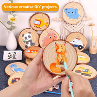 1 x RAW Customer Returns Pack of 14 wooden discs, wooden pieces for crafting, unfinished without hole, tree discs small 1 cm thick for DIY crafts, wedding decoration and Christmas decoration diameter 7-10 cm  - RRP €16.8