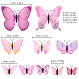 2 x RAW Customer Returns 48 Pieces 3D Butterfly Wall Stickers Removable Butterfly Wall Decals Animated Bling Wall Mural Sticker for Home and Room Office DIY Decoration Pink  - RRP €28.08