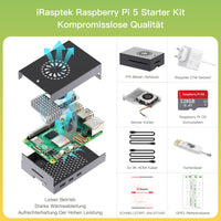 1 x RAW Customer Returns iRasptek Raspberry Pi 5 8GB RAM Starter Kit - 128GB pre-installed with Raspberry Pi OS aluminum case  - RRP €177.04