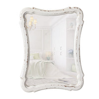 1 x RAW Customer Returns Sintosin Mirror Wall Decorative Wall Mirror Small 23 x 30 cm, Farmhouse Mirror Wall with Wooden Frame, Vintage Mirror White for Living Room, Bedroom, Bathroom, Hallway - RRP €24.19