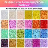 3 x Brand New Molfanco 8800 pieces 3 mm colorful beads for bracelets, bead set, make your own bracelets with glass beads, beads for threading set for Christmas, birthdays, beads for jewelry making - RRP €50.4