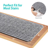 1 x RAW Customer Returns ToStair stair mats, 76cmx20cm 15 pieces anti-slip stair treads for wooden steps, step protection stair carpet indoors for children, elderly and dogs, light gray - RRP €42.29