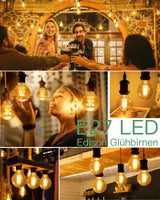 1 x RAW Customer Returns Dexnump E27 LED Vintage Edison Vintage Light Bulbs Pack of 4 G80 Warm White 2700K Retro Light Bulb 4W 380Lm Amber Glass LED Filament NOT Dimmable 8 12cm Ideal for Decorative Nostalgia Retro Industrial - RRP €19.15