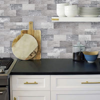 1 x RAW Customer Returns DEWOO adhesive tiles kitchen back wall wood panel wall tiles self-adhesive tiles wood look kitchen bathroom 10 pieces, 34 x 29 cm  - RRP €36.88