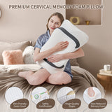 1 x RAW Customer Returns Coolux Sleep Memory Foam Orthopedic Pillow Neck Pillow Ergonomic Neck Pillow for Neck and Shoulder Pain Neck Support Pillow for Back, Stomach, Side Sleepers Black and White  - RRP €21.77