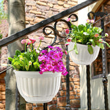 1 x RAW Customer Returns T4U 21.5CM Resin Wall Hanging Baskets Set of 2, Planter Pots Wall Baskets Plastic Hanging Basket Vase for Home and Garden Porch Window Indoor and Outdoor Decoration Wedding Windowsill - RRP €19.16