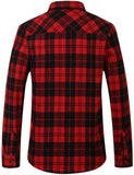 1 x Brand New SSLR Men s Flannel Shirt Long Sleeve Shirt Lumberjack Shirt Men s Long Sleeve Button Down Checkered Shirt X-Large, Red Black Black  - RRP €26.46