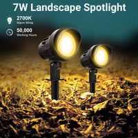 1 x RAW Customer Returns MEIKEE 7W garden lighting LED warm white 2700K garden lamp IP66 waterproof garden spotlight with ground spike 500LM garden lights with electricity for garden lawn pack of 2 - RRP €19.32