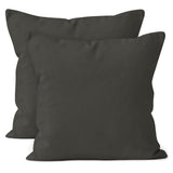 1 x RAW Customer Returns Encasa Set of 2 Cotton Pillow Cases I 24x24 in 60x60 cm - Charcoal Grey I Without Insert I Solid Color Square Pillow Cases I Machine Washable For Indoor Use Only - RRP €24.48