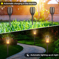 1 x Brand New Solar garden torches 4-pack, Jonwall solar flame light solar lamps for outdoors 33LED solar lights with flame effect, IP65 waterproof garden lights for gardens, lawns, paths, yards, driveways - RRP €29.48