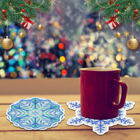 1 x Brand New 6 Pieces Diamond Art Coasters with Holder Christmas Snowflake DIY Diamond Painting Coasters Crafts Round Coasters for Drinks Diamond Art Painting Coasters for Adults Kids - RRP €11.5