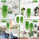 2 x RAW Customer Returns Juxtaposia 4pcs Artificial Hanging Plants 105cm Artificial Fake Ivy Leaves Bushy Green Artificial Hanging Plant for Lnen Wall Decor Outdoor Garden - RRP €45.6