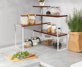 1 x RAW Customer Returns JUJOYBD Corner Shelf Kitchen Worktop with 4 Tiers, Spice Rack with Hooks Kitchen Corner Shelves Herb Rack Bookshelf Display Shelf Organizer 4 Tiers for Living Room, Kitchen, Bathroom, Office - RRP €30.24