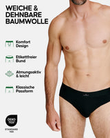 1 x RAW Customer Returns DANISH ENDURANCE Men s Cotton Briefs, No Scratch Labels, Black, Grey, White, 6 Pack Black, X-Large  - RRP €45.95