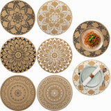 1 x RAW Customer Returns Round Woven Boho Style Placemats Washable Heat Resistant Non-Slip Round Placemats 38x38cm for Kitchen Restaurant Dining Table Wedding Festival 6pcs - RRP €27.88