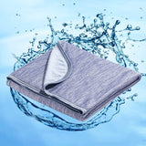 1 x RAW Customer Returns Marchpower cooling blanket 150 x 200cm, light summer blanket with Japanese Arc-Chill Q-Max 0.5 cooling fibers, absorbs body heat, 2 in 1 double-sided children s blanket, sofa blanket, travel blanket - blue - RRP €40.32