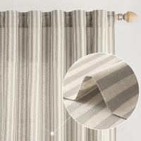 1 x RAW Customer Returns MIULEE striped curtains, high-quality linen look curtains with blue stripes for the living room, set of 2 opaque curtains with back loops and rod pocket, each 245 cm high, bedroom curtain - RRP €40.84