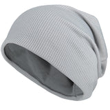 2 x Brand New VIAUMBR Hat Women Men Slouch Beanie Soft Warm Inner Lining Winter Hat Hood Knitted Hat Hiking Winter Autumn Lightweight Light Grey - RRP €55.2