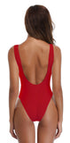 1 x RAW Customer Returns SHEKINI Women s One-Piece Swimsuit U-Back Sexy Women s One-Piece Swimsuit Swimming Pool S, Red  - RRP €34.95