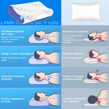 1 x RAW Customer Returns LAMB 2024 New Memory Foam Cervical Pillow for Sleeping, Adjustable Height, Orthopedic Cervical Pillow, Antiallergic and Breathable, Washable Pillowcase - RRP €36.38