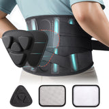 1 x RAW Customer Returns Back Brace for Men Women Back Support Belt for Lower Back Pain Relief with 3 Types of Replacement Lumbar Pads, Waist Support for Herniated Disc, Sciatica, Scoliosis Black, XL  - RRP €30.11