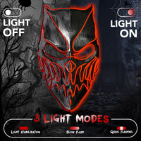 4 x Brand New SZILBZ LED Purge Mask, Halloween LED Mask with 3 Flash Modes for Party Halloween Mardi Gras Costume Cosplay Decoration New Red  - RRP €60.48