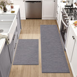 1 x RAW Customer Returns DEXI kitchen runners non-slip 2 pieces, washable kitchen rug, high-quality kitchen mats, carpet runner hallway for kitchen, terrace and living room, 43.5x75CM 43.5x200CM, gray  - RRP €55.45