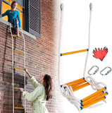 1 x RAW Customer Returns Fire ladder 4M with carabiner, rope ladder, fireproof rescue ladder with gloves for 2-story houses, fireproof rescue rope ladder, reusable, tear-resistant for windows and balconies from Poweka - RRP €48.4