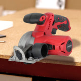 1 x RAW Customer Returns Cordless mini circular saw with guide rail - Rechargeable 12V battery - Maximum cutting depth 26mm 90 , 18mm 45 - Adjustable angle - Saw blade 85mm - incl. charger - 30 X16 cm - RRP €64.99