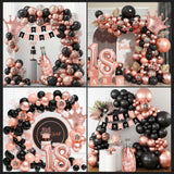 1 x RAW Customer Returns Decoration 18th Birthday Girl, Thinbal Rose Gold Black Birthday Decoration Set with Happy Birthday Banner, 18th Balloons, Birthday Garland Balloon for Woman Girls 18th Birthday Party Decoration Supplies - RRP €15.11