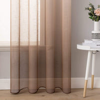 1 x RAW Customer Returns MIULEE Curtains Transparent Curtains Color Gradient Linen Sheer Set of 2 Voile Curtain with Eyelets Decorative Window Curtain for Bedroom and Living Room 245 x 140 cm H x W White Coffee - RRP €27.24